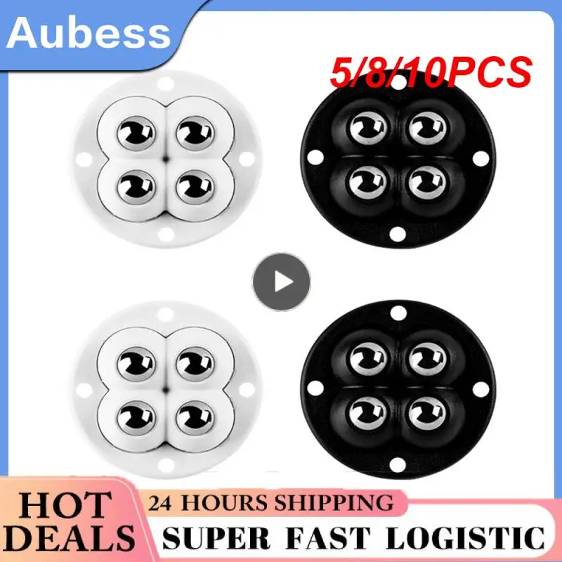 

5/8/10PCS Mute Self Adhesive Pulley Base Heavy Duty Pulley 4 Beads Ball Universal Wheel Home Furniture Caster