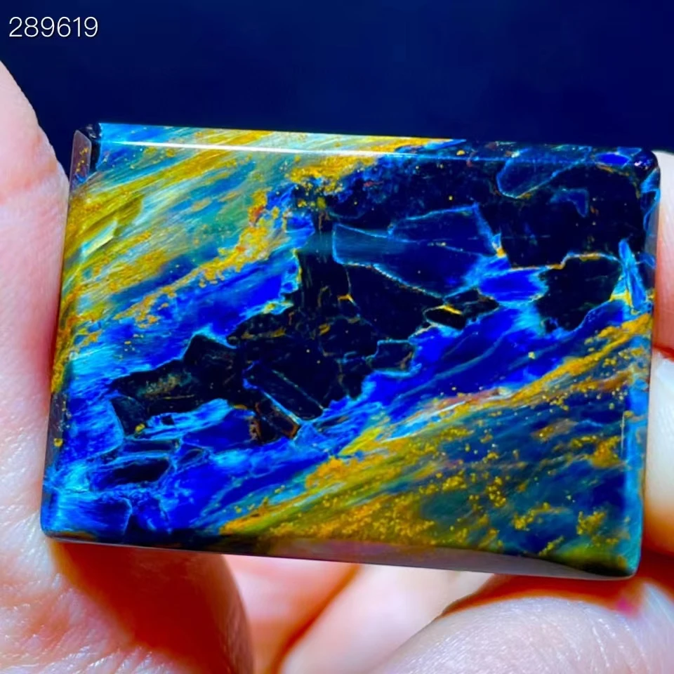 

Natural Blue Pietersite Rectangle Pendant 36/26/7.3mm Chatoyant Namibia Yellow PIetersite Women Men Cat Eye Jewelry AAAAAA