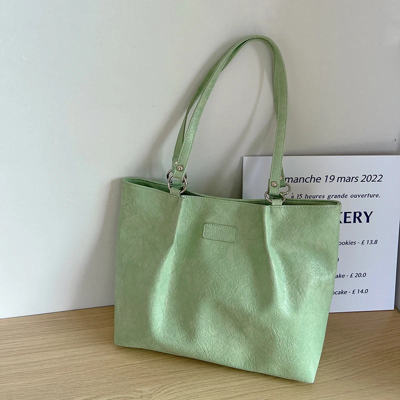 New Designer Bags For Women 2022 High Capacity Shoulder Bag Reusable Shopping Bags Casual Commute PU Premium Tote Bag