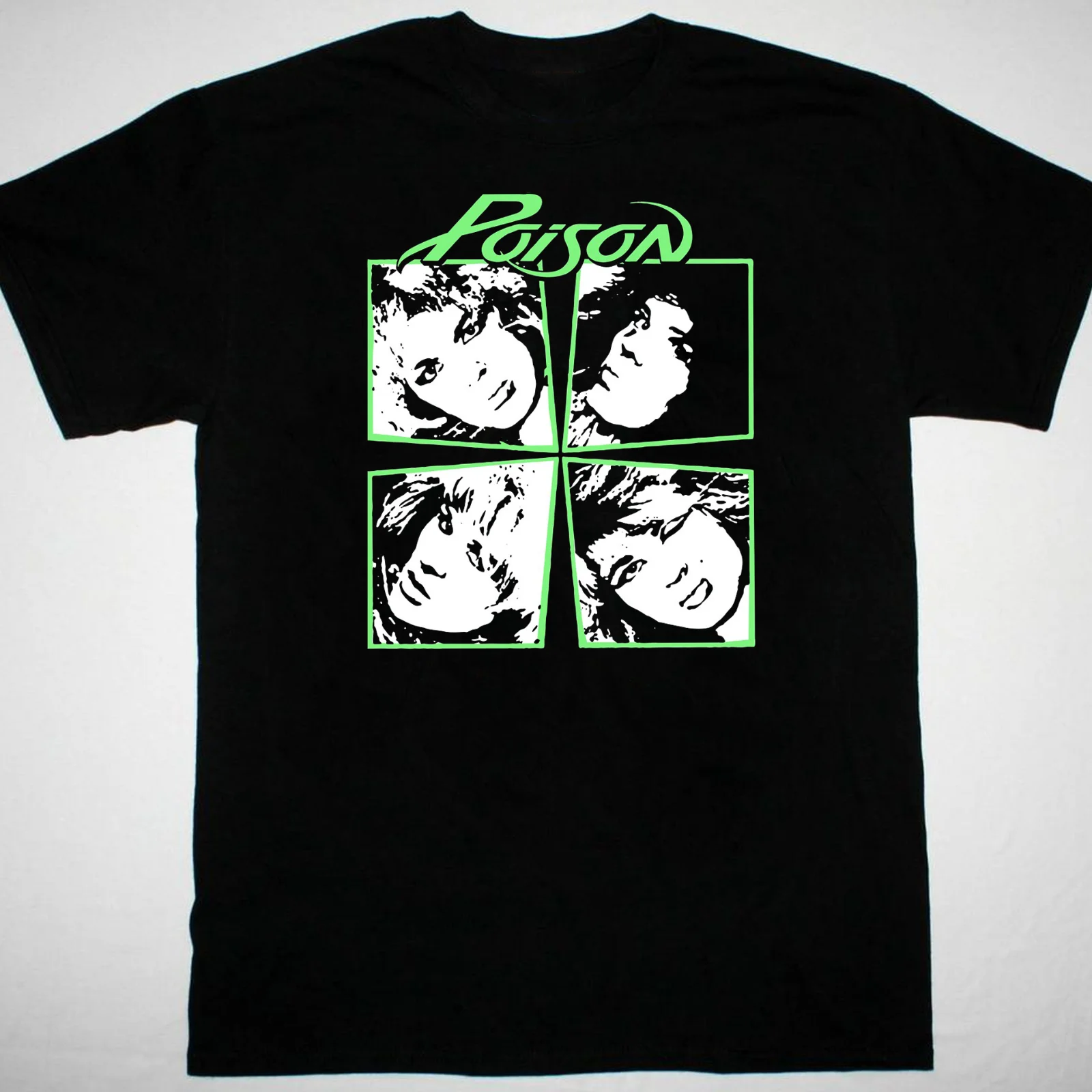 

Vintage Poison Band Men T-shirt Black Cotton Tee All Sizes Shirt Fan DT953