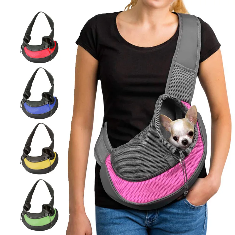 

Pet Puppy Carrier S/L Outdoor Travel Dog Shoulder Bag Mesh Oxford Single Comfort Sling Handbag Tote Pouch