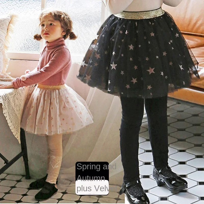 2-10Y Baby Girl Tutu Skirt Leggings Pantalon Niño  Girls Pants  Legging Infantil Menina  여아 레깅스  Leggins for Kids Girl Winter