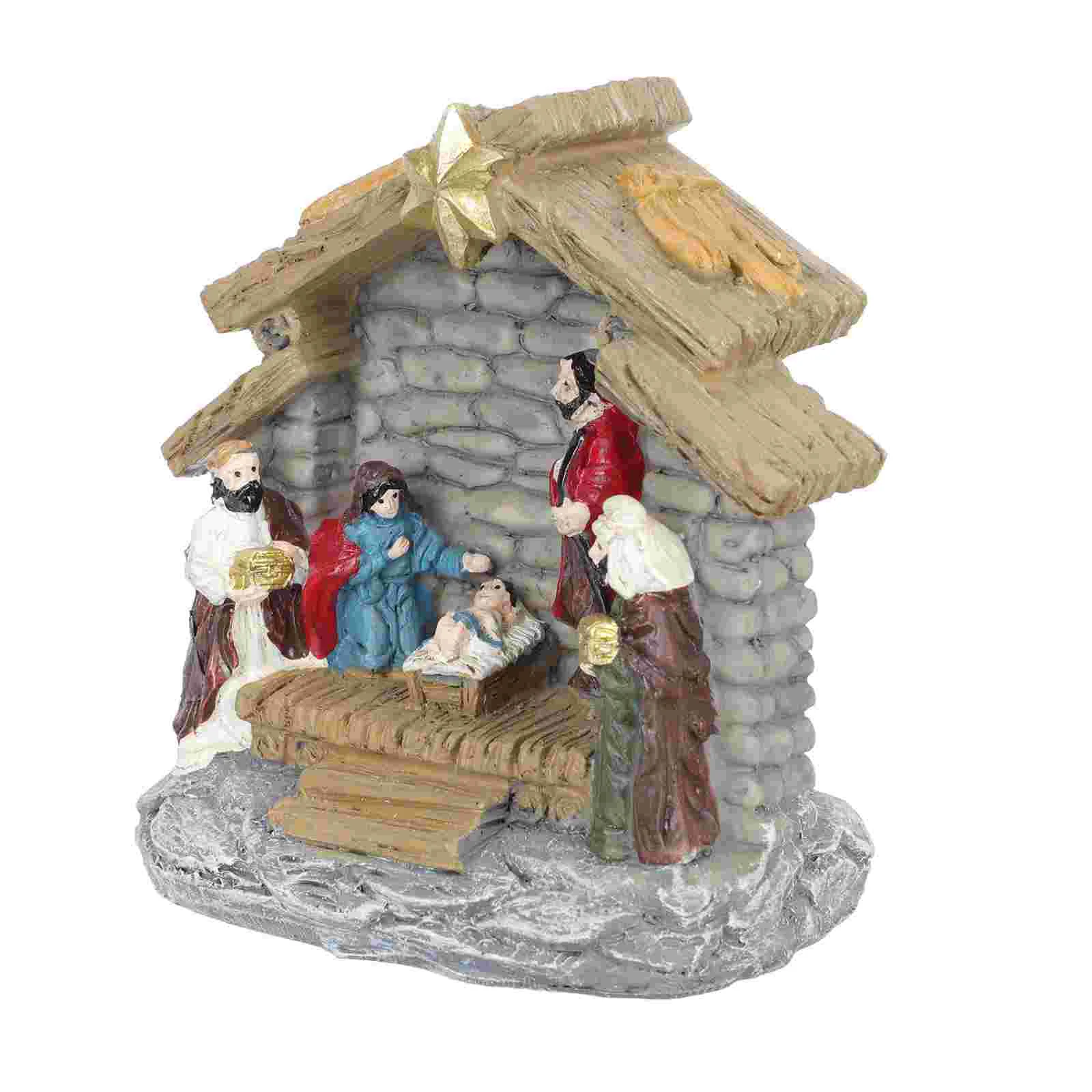 

Statue Nativity Figure Craft Resin Decoration Church Adornment Religious Artificial Jesus Figuresbirth The Family Holy