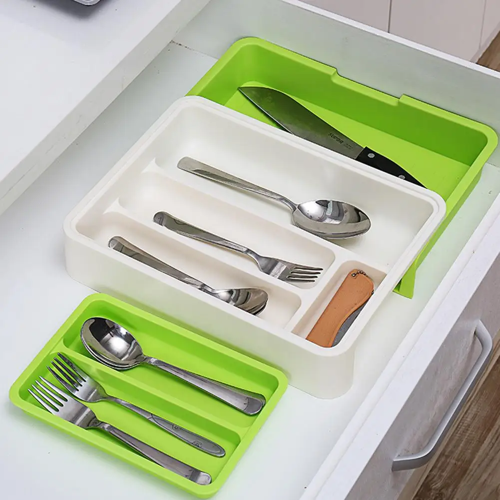 

[Clearance Sale] Scalable Separated Tableware Arrangement Drawer Storage Box for Kitchen Knife Fork Chopsticks Spoon
