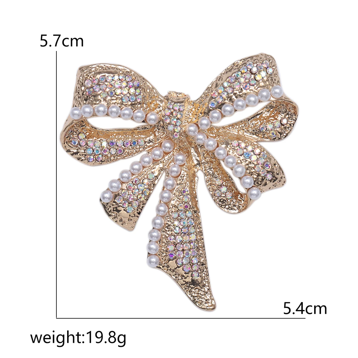 Брошь с жемчужным бантом для женщин
