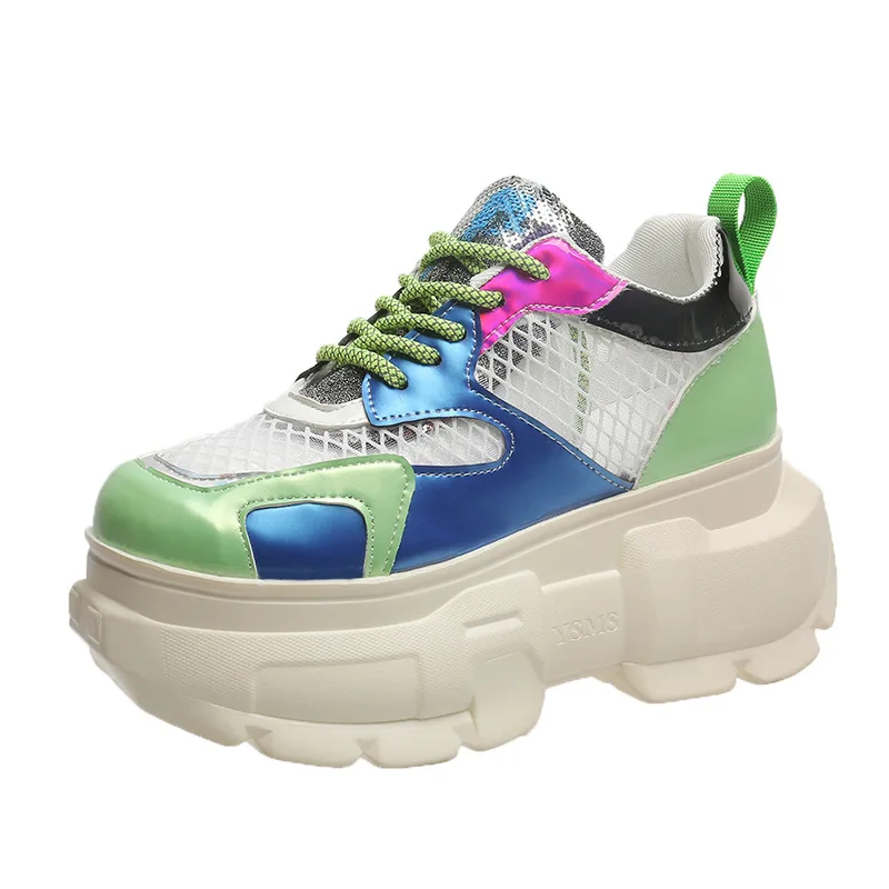 

Кроссовки женские на платформе, сетчатые, на толстой вулканизированной подошве, повседневная прогулочная обувь, дышащие, роскошные