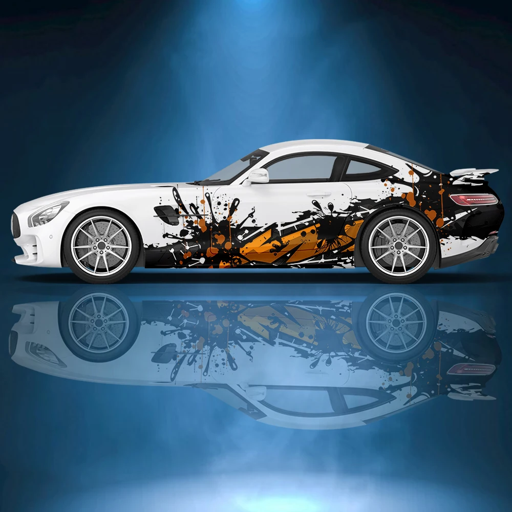 Брызговые чернила АБСТРАКТНЫЕ ПОЛОСЫ Автомобильная боковая Наклейка виниловая