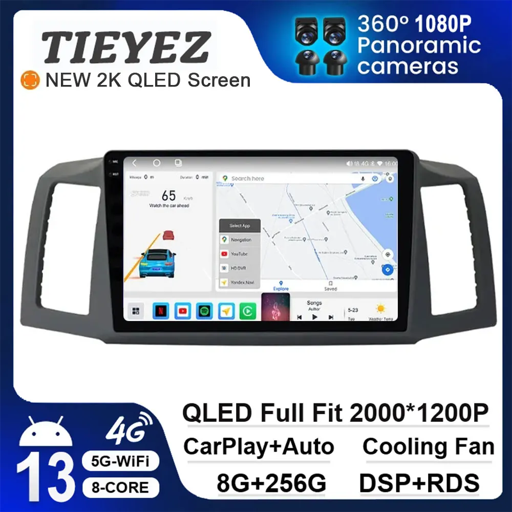 Автомобильный мультимедийный видеоплеер для Jeep Grand Cherokee 2004-2007 Android 13 4G Wi-Fi радио