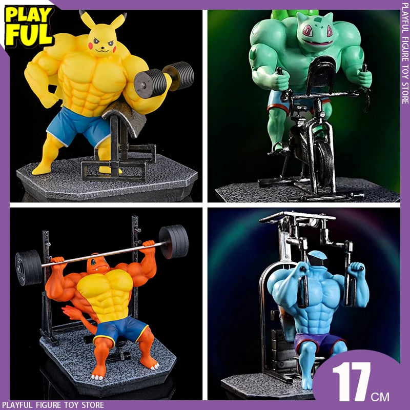 

Anime Figure Pokemon Pikachu Cosplay Muscle Man Funny Creative Bodybuilding Action Figures Statue Collection Doll Toy Gifts Pvc