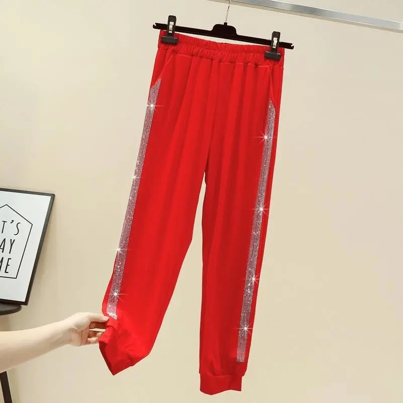 Брюки женские в Корейском стиле свободные облегающие повседневные штаны с