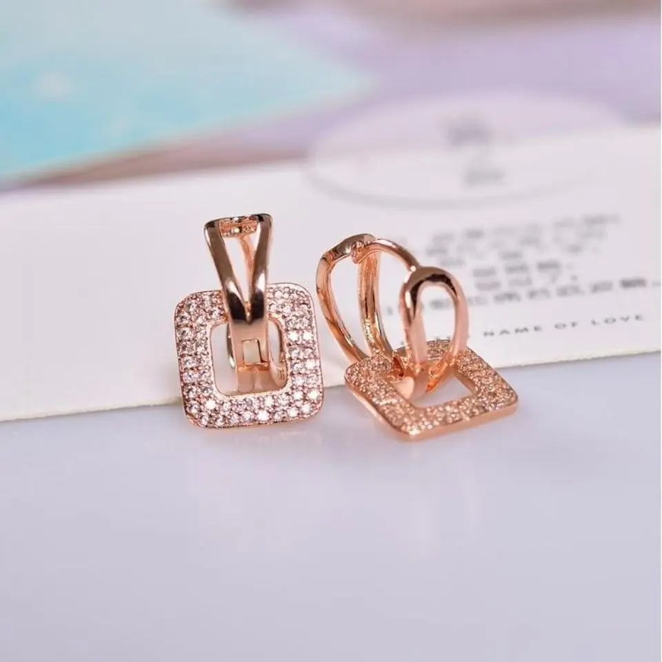 

14K Rose Gold Jewelry Diamond Stud Earring for Women Aros Mujer Oreja Silver 925 Bizuteria Real Diamond Jewelry Earring Gemstone