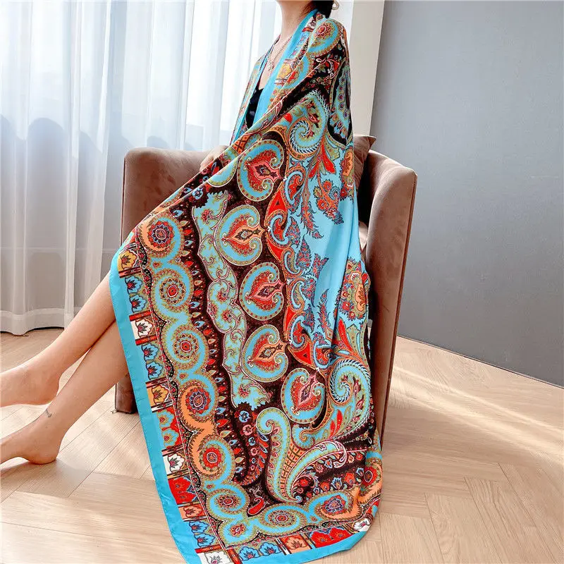 Новинка 2022 высококачественный Шелковый универсальный солнцезащитный шарф в