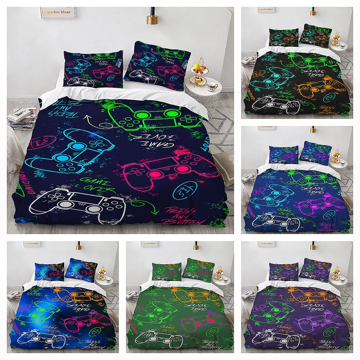 

Gamer Gamepad Bedding Set For Kid Boy Soft Bedspreads Home Dector Comefortable Duvet Cover Quality Quilt Cover And Pillowcase