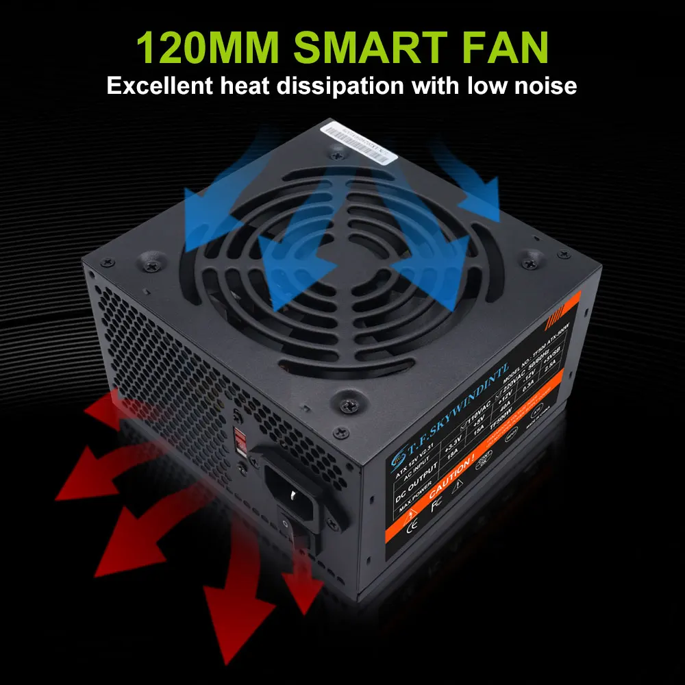 T.F.SKYWINDINTL 500 Вт блок питания ATX немодульный с 20 + 4-контактным интерфейсом