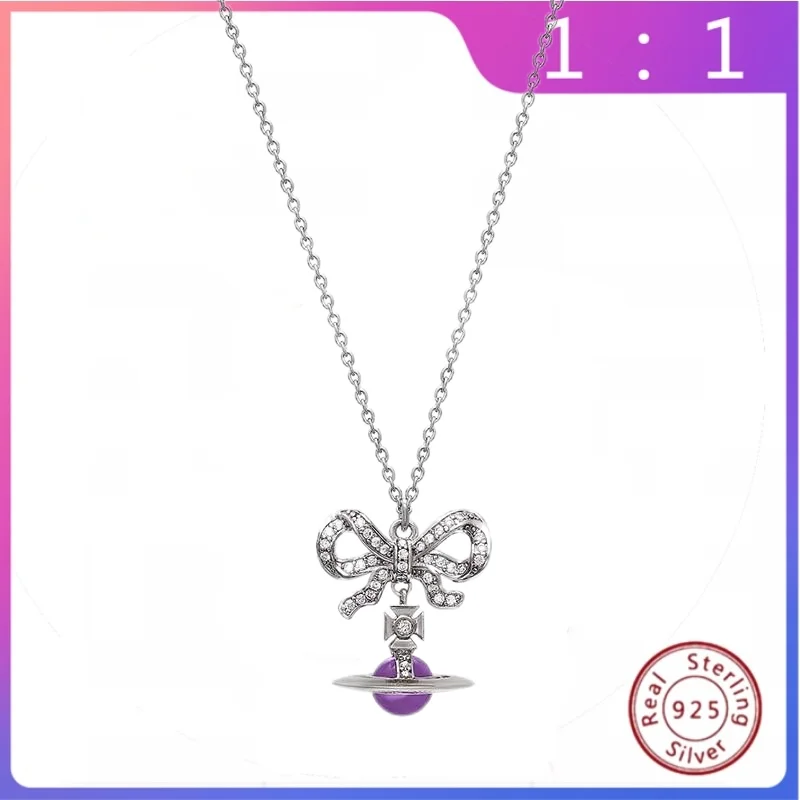 OCTAVIE лук трехмерное фиолетовое сатурное ожерелье светильник роскошный Премиум