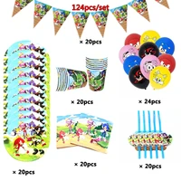sonic party supplies for boys disposable cup plates napkins straws tableware baby shower birthday party decoration latex balloon