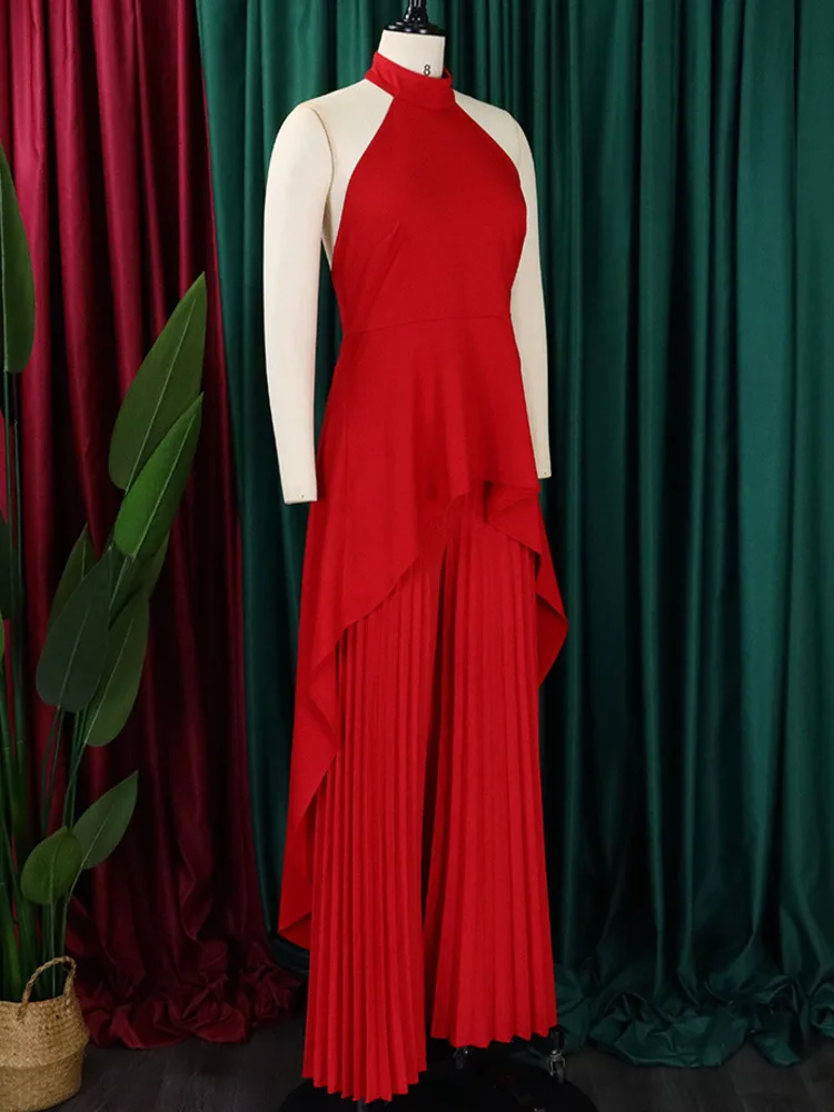 Комплект женских брюк из 2 предметов с топом открытой спиной и широкими штанинами