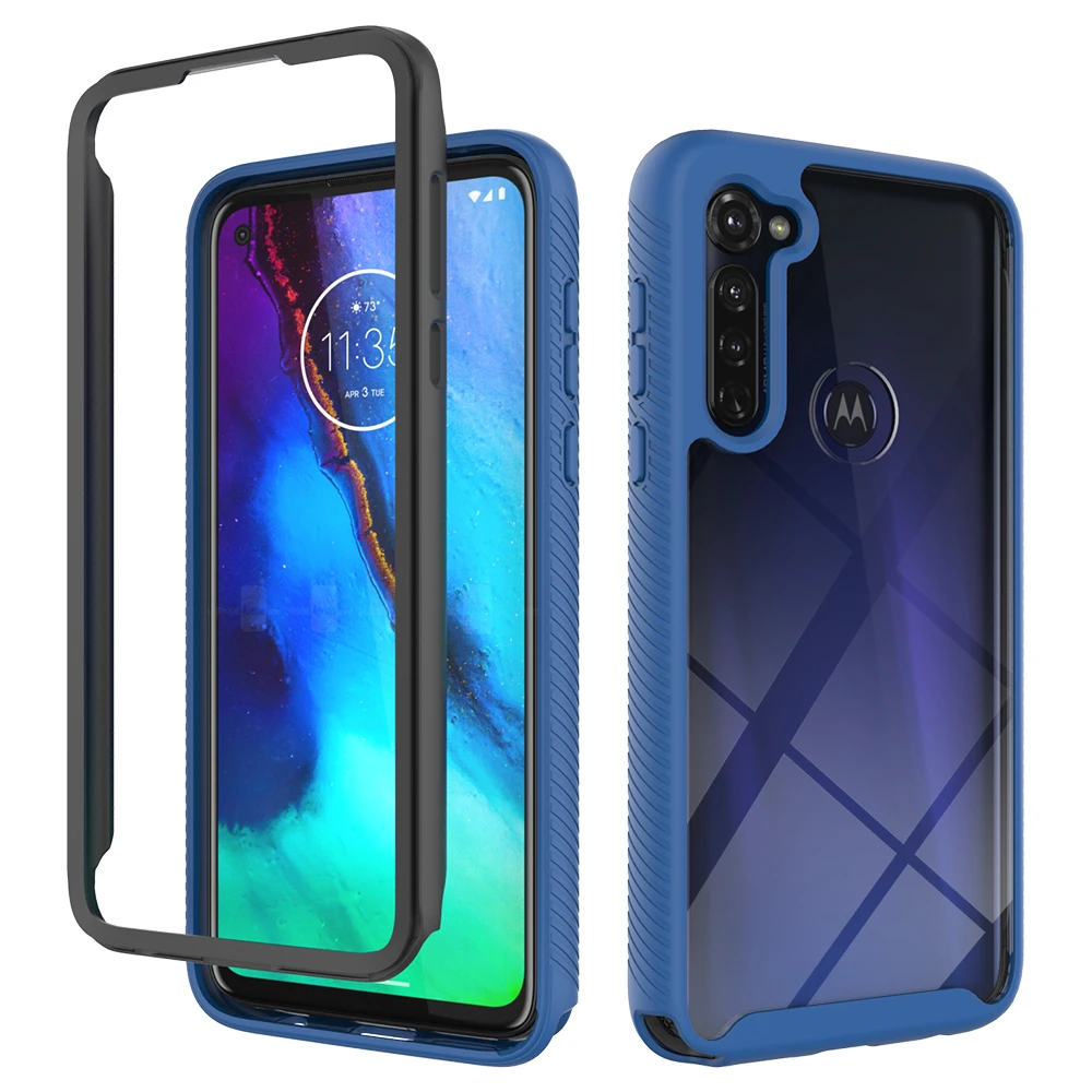 

360 Full Protective Phone Case For Motorola Moto G Stylus 2021 G 5G Plus G Pro G7 G8 Power Lite G9 Play Shockproof Clear Cover