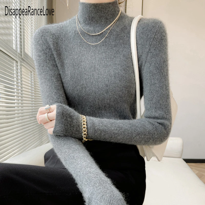 

DisappeaRanceLove Women's Turtleneck Trending Sweater 2022 New Fashion Top Autumn Winter Korean Pullover Women's Knitwear
