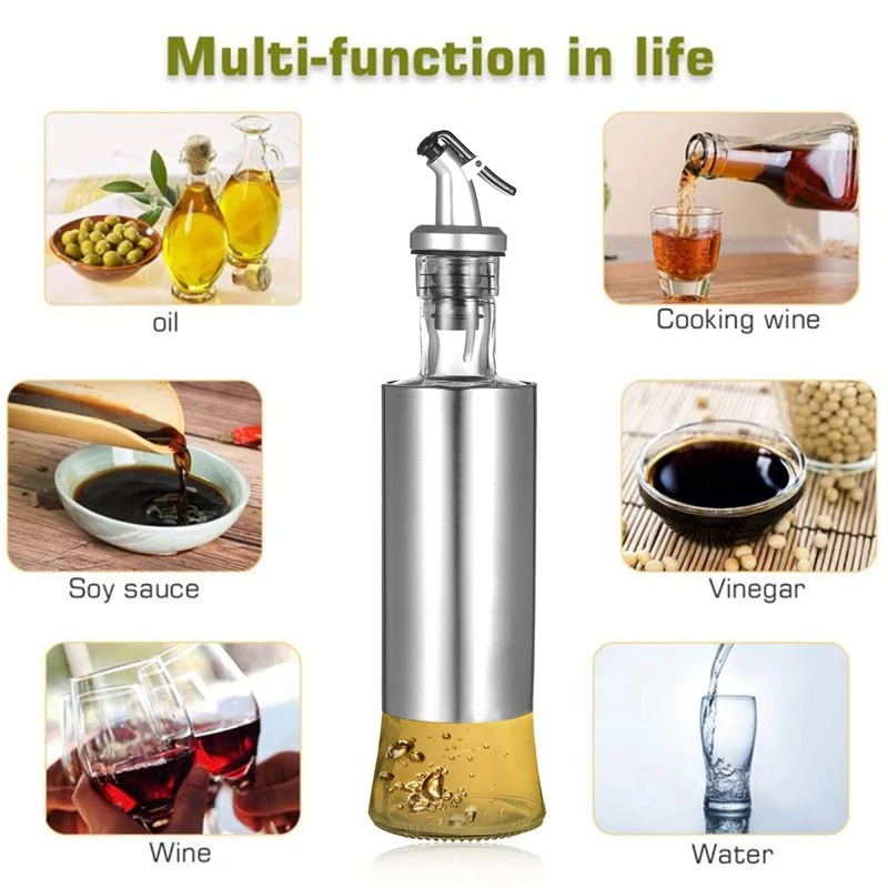 Диспенсер для горячего масла JFBL стеклянная и нержавеющая сталь бутылка уксуса с