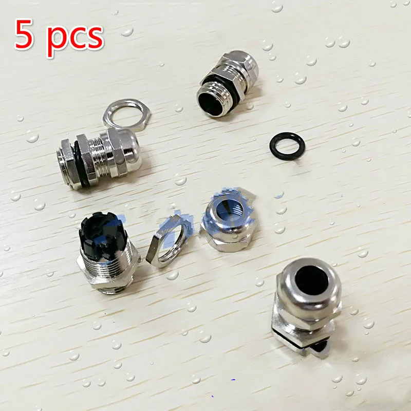 

5 pcs Thermowell nipple Connector brass M12*1.5 Waterproof connector Silicone seal brass metric thread cable glands