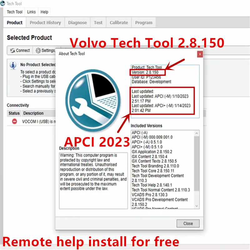 APCI + 2023 Премиум технологический инструмент 2.8.150 PTT VCADS REAL Development с историей продукта PTT 2.8.150 для volvo с инструментом разработчика