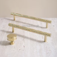 high end luxury 10pcs solid pure brass t bar furniture handles gold drawer pulls cupboard wardrobe kitchen tv cabinet pulls knob