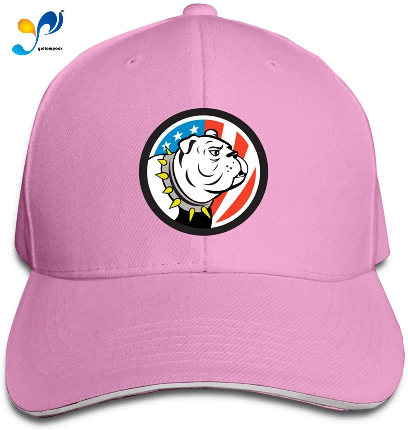 

American Flag Bull-Dog Casquette Sunhat Adjustable Sandwich Cap Baseball Hats
