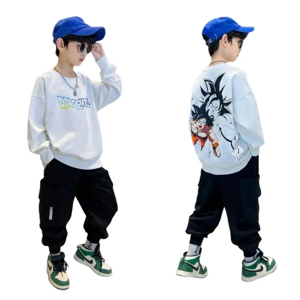 

Осенний топ с круглым вырезом и рисунком из аниме «Драконий жемчуг», детская одежда, свитшот с гигроскопическим рисунком и длинными рукавами