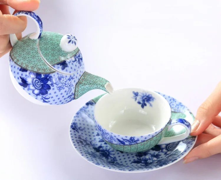 Creative ceramic glaze color kungfu tea set personal set child mother cup express cup milk tea with spoon