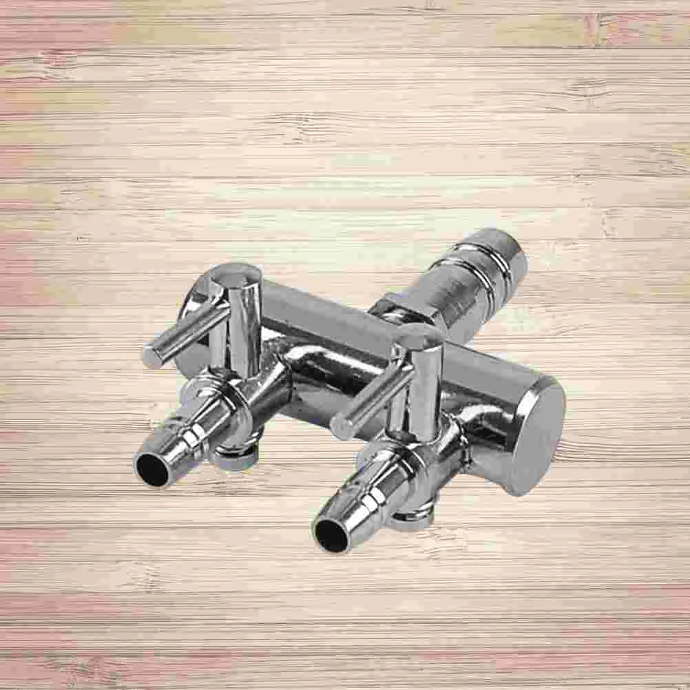 

2 Ways Air Pump Lever Aquarium Control Valve Gang Fittings Switch Stainless Steel Set Airline Tubing Splitter
