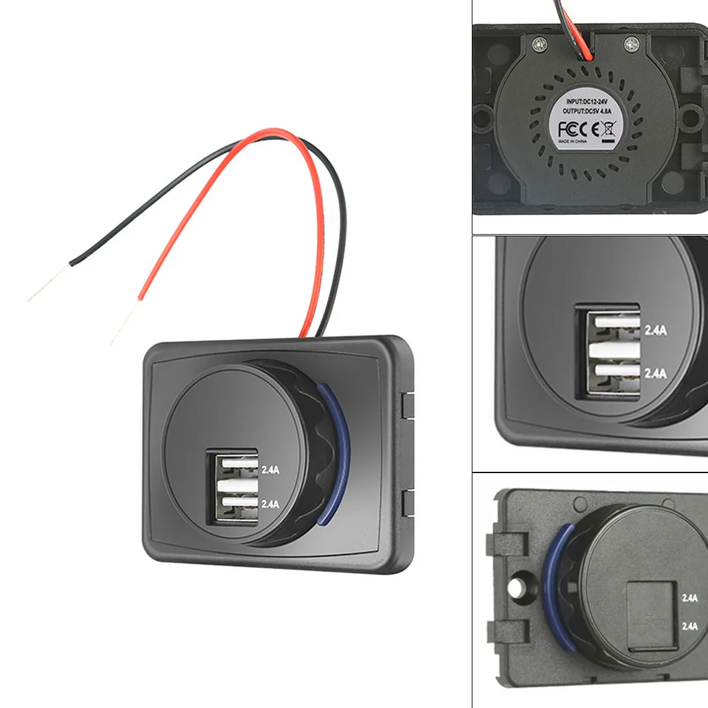 

Автомобильное зарядное устройство с двумя USB-портами, 12 В/24 В, 4,8 А