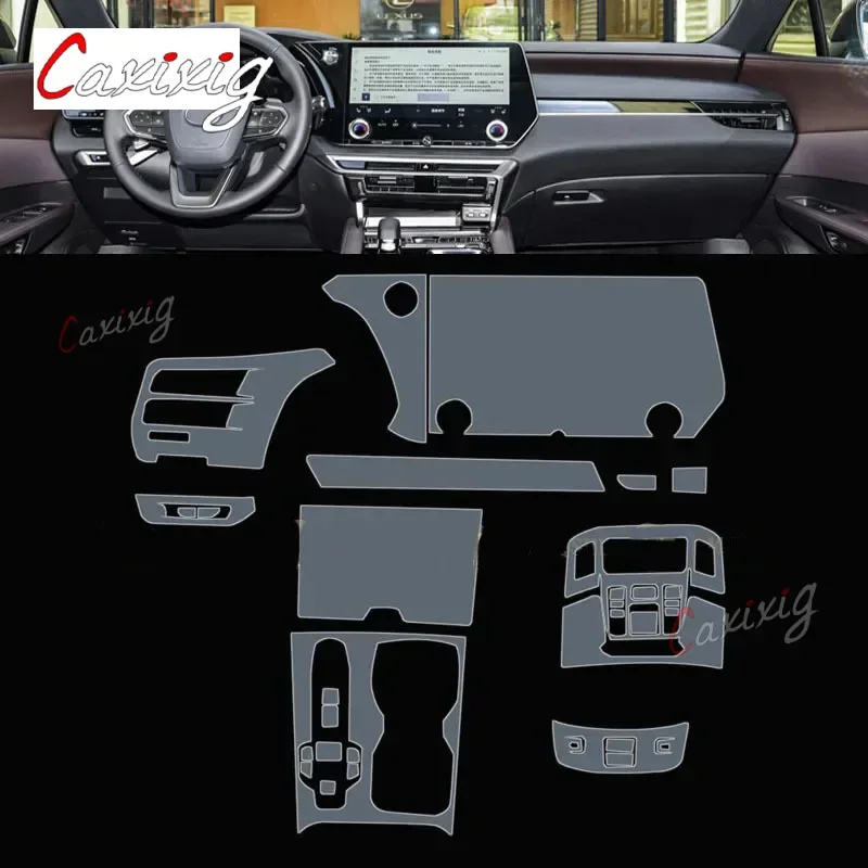 Фото Для Lexus RX 350 450 500 2023, внутренняя пленка для автомобиля, приборная панель, фортепианная доска, центральная консоль переключения передач, прозрачная пленка из ТПУ PPF с защитой от царапин №3