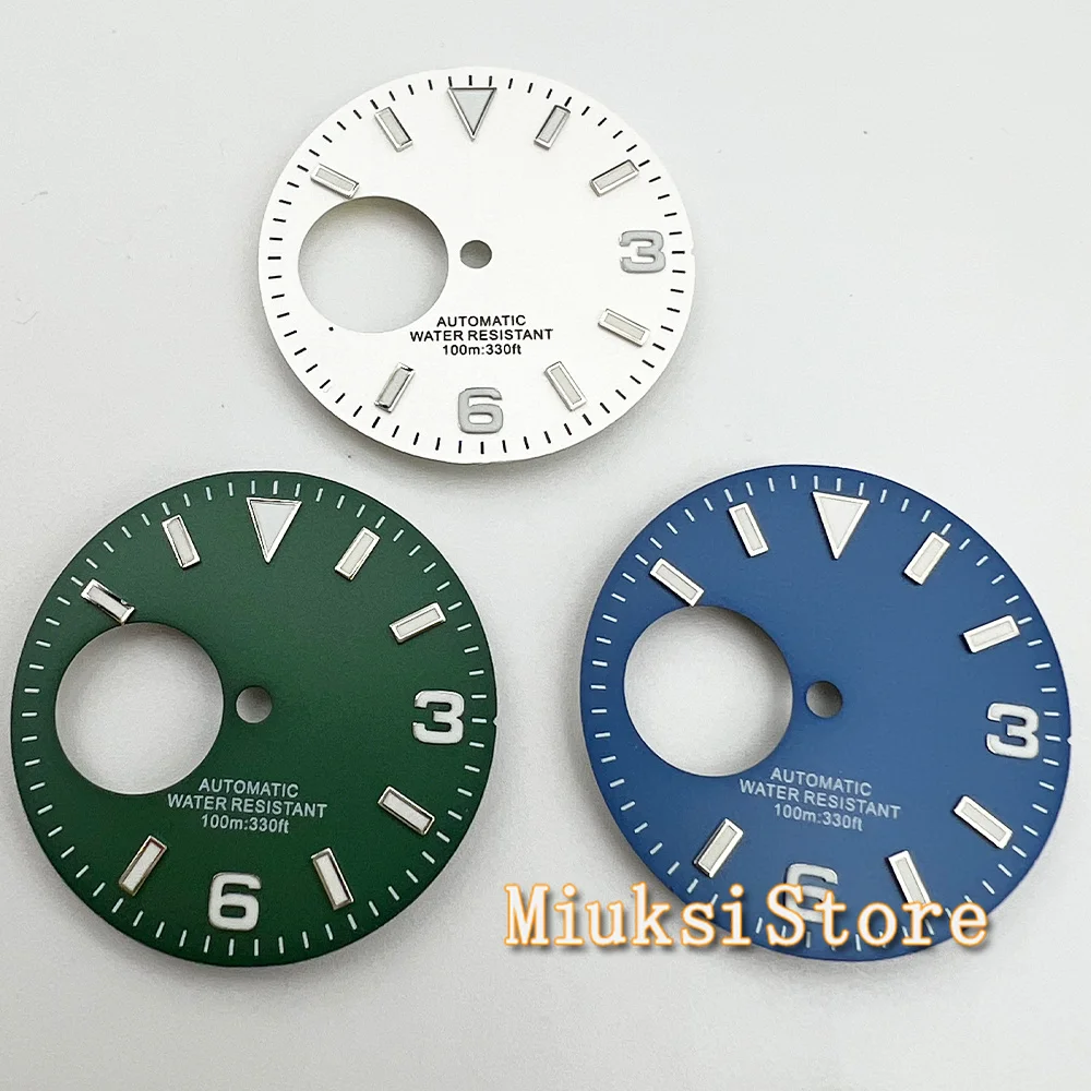 Циферблат часов 29 мм подходит для NH38 зеленый светящийся полый циферблат корпуса