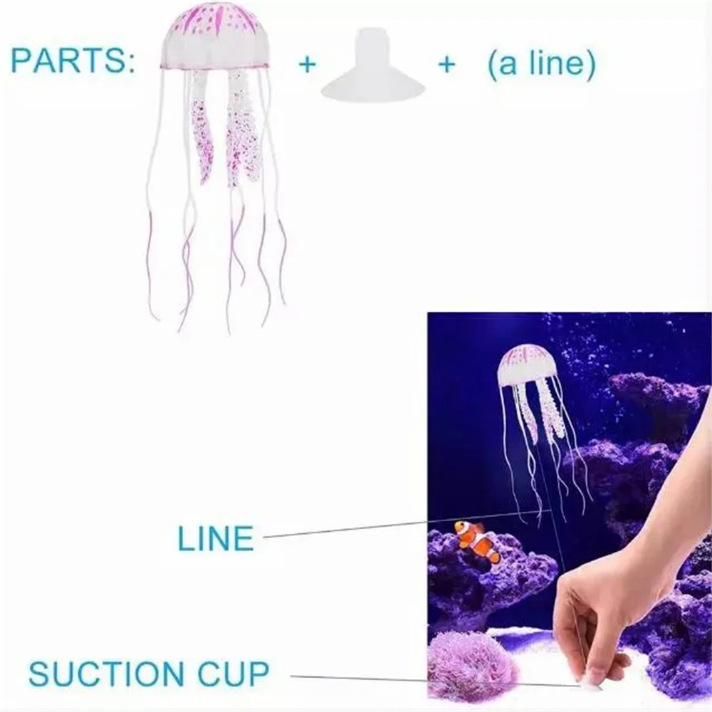 Artificial Swim Luminous Jellyfish Aquarium Decoration Fish Tank Underwater Live Plant Luminous Ornament Aquatic Landscape images - 6