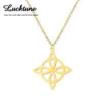 lucktune witch knot pendant necklace stainless steel celtic knot witchcraft chains necklace for women men jewelry party gifts