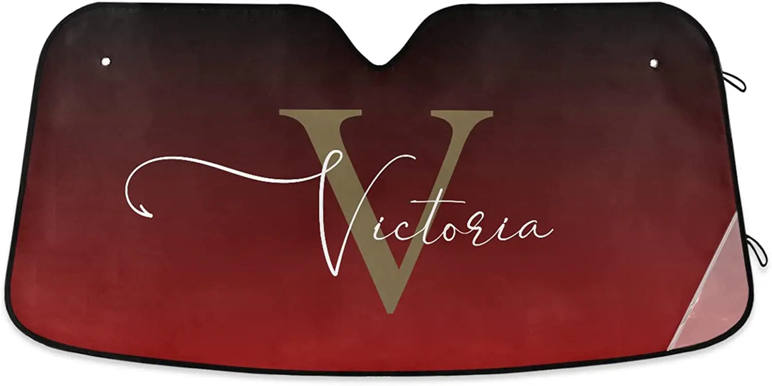 

Custom Blur Red Black Car Sunshade Personalized Windshield Sun Shade Car Sunscreen Blocks Accordion Foldable Customized Auto Sun