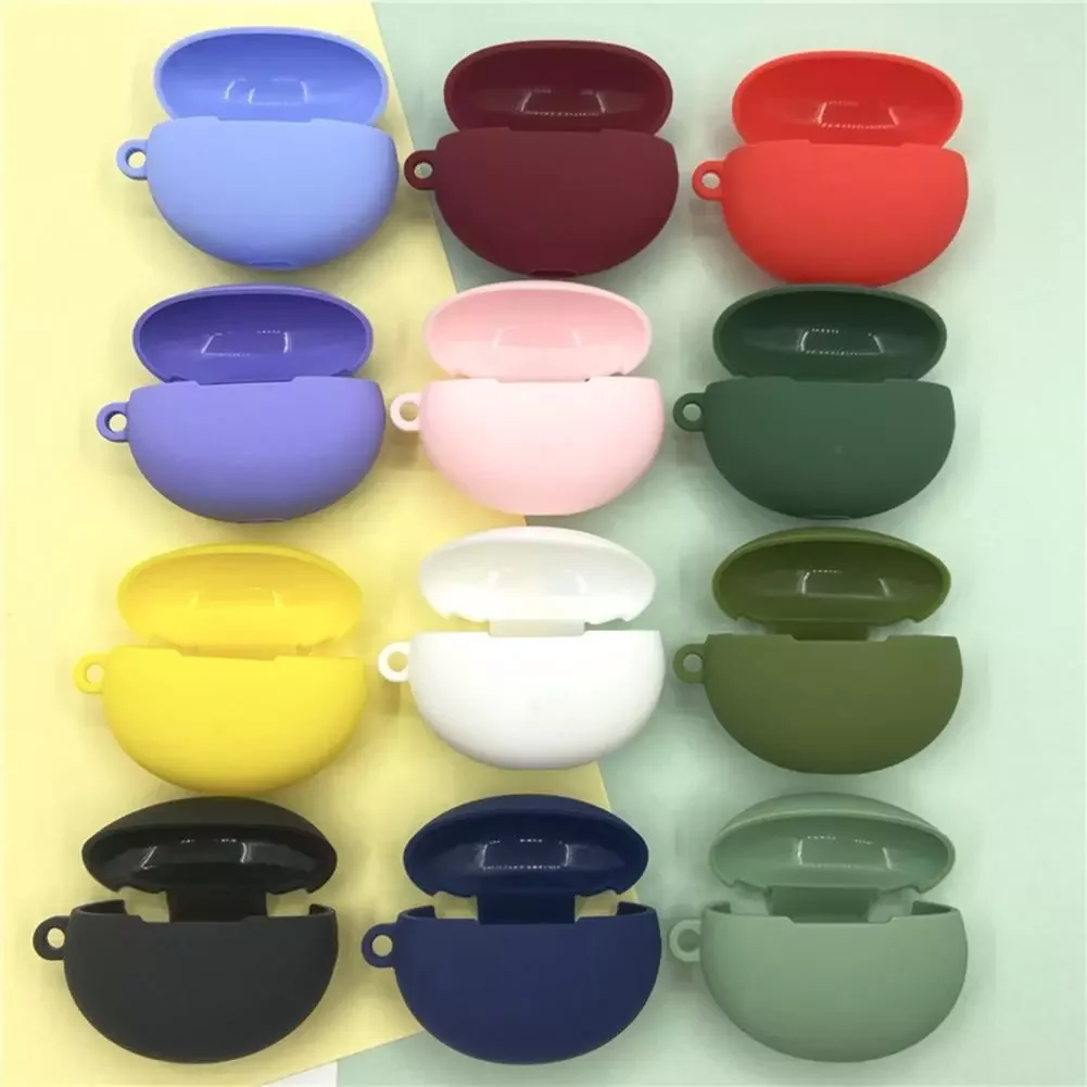 

Anti-slip Bluetooth Earphone Soft Silicone Protective Case cover with Carabiner Storage Shell for Huawei Freebuds 4i