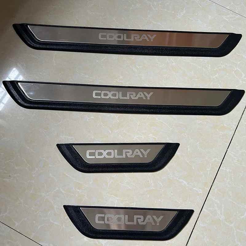 

Накладка на порог для автомобильной двери для GEELY COOLRAY 2023 2019, защитная накладка на педаль, защитные аксессуары из нержавеющей стали для автомобильного стайлинга
