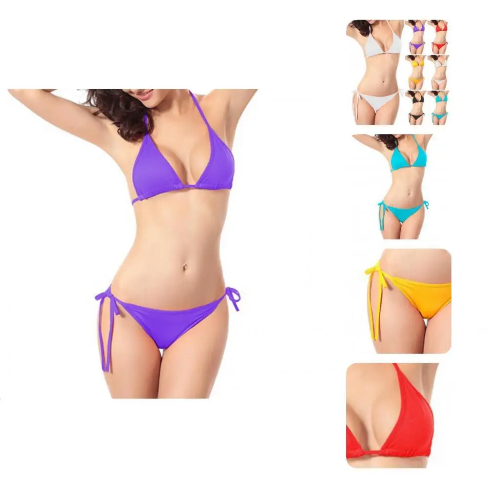 

2 шт./компл. шикарный комплект бикини, легкий женский купальник с регулируемыми бретельками