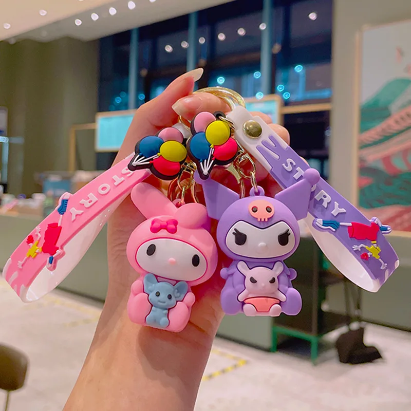 

Sanrio Kuromi Melody Kawaii игрушка кукла брелок аниме мультфильм милая кукла рюкзак кулон творческие декоративные подарки оптом