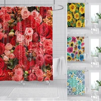 3d print flower shower curtain psychedelic sunflower rose hang curtain bathroom accessories decoration 180x180cm cortina ducha