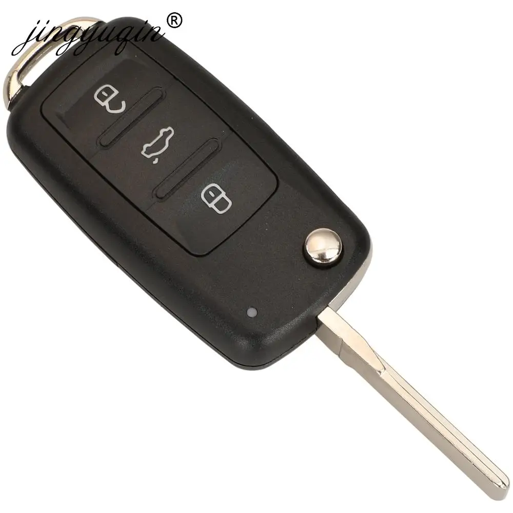 Фото Пульт дистанционного управления jingyuqin 3BTN 434 МГц ID48 чип для VW Volkswagen GOLF PASSAT Tiguan Polo Jetta Beetle автомобильный БЕСКЛЮЧЕВОЙ 5K0837202AD №2