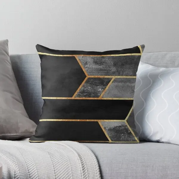 

Charcoal Hexagons Printing Throw Pillow Cover Case Comfort Soft Bed Sofa Bedroom Anime Square Hotel Cushion Pillows not include