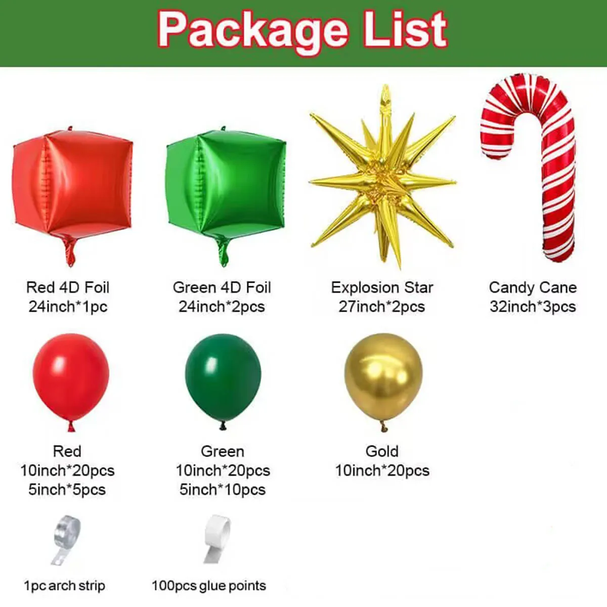 Набор воздушных шаров для рождественской вечеринки