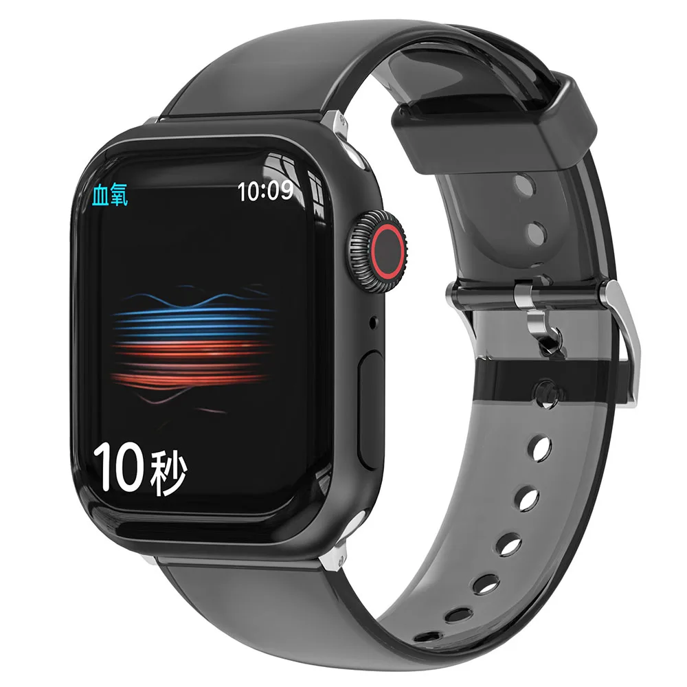 Ремешок для Apple Watch Band 45 мм 44 мм 41 мм 42 мм 40 мм 38 мм, прозрачный спортивный браслет с защитой от пота для Iwatch Series 7 6 5 4 3 2 1 SE