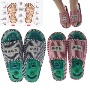 Imported Acupuncture Foot Massage Slippers Health Shoe Shiatsu Magnetic Sandals Acupuncture Healthy Feet Care