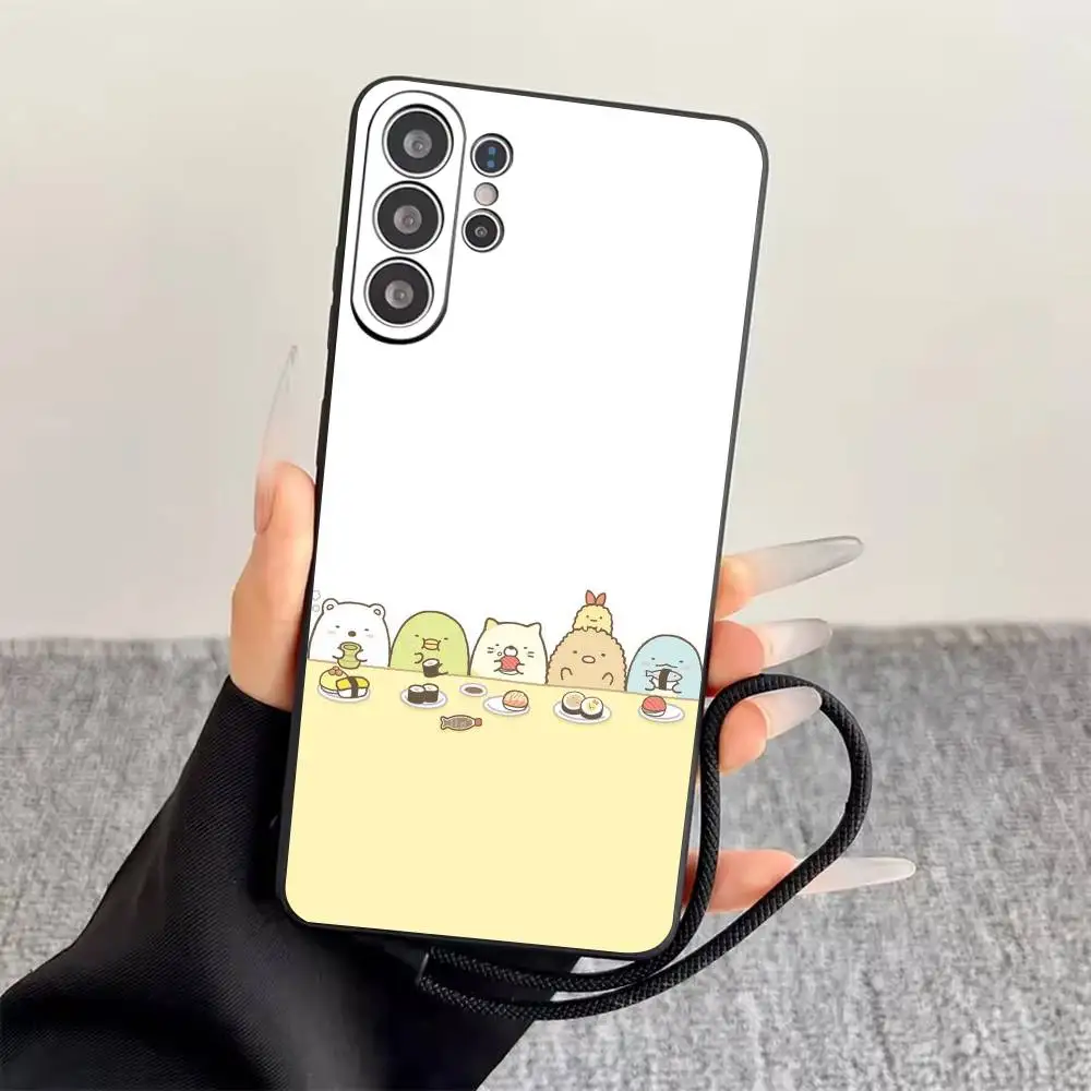 Фото Чехол для телефона S-Sumikko Gurashi для Samsung S25, S24, S21, S22, S23, S30, Ultra, S20, Plus, Fe, Lite, Note, 10, черный чехол в подарок. №3
