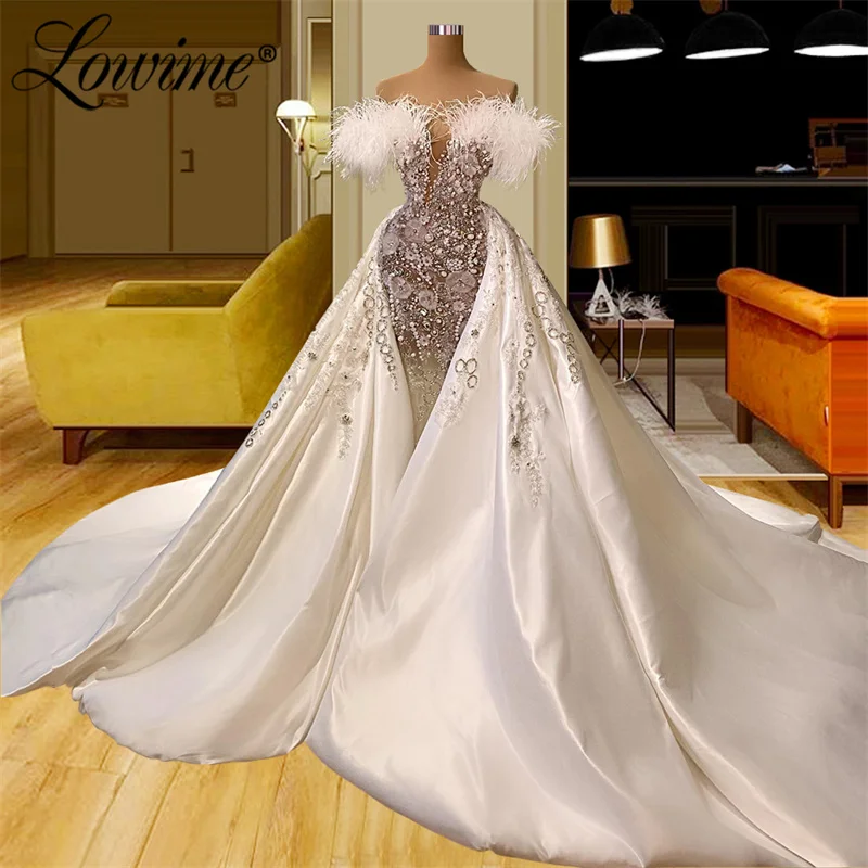 

Lowime Luxury Long Evening Dresses Red Carpet Runway Prom Dress Pearls Beaded Two Piece Wedding Party Gowns Robes De Soiree 2022