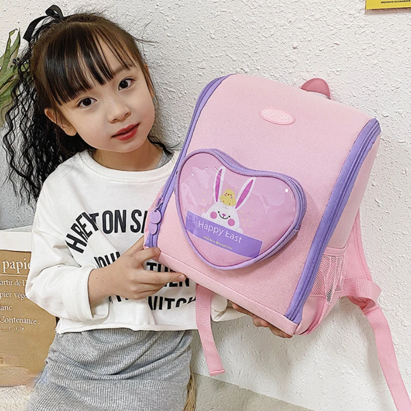 Children Lovely Rabbit Backpacks New Primary Girl Pink Cute School Bags In Kindergarten Drop Shipping Baby Kawaii Animal Mochila